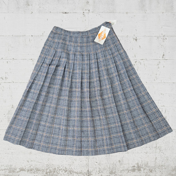 70s Vintage Pendleton Gray Plaid Authentic Carnegie Deadstock Midi Skirt Size 16 - Picture 8 of 8